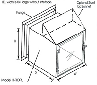 Dimensional Drawing of Laminated Pass-Thru H100PL Series