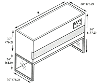 Dimensional Drawing of Vertical Flow 500T Series